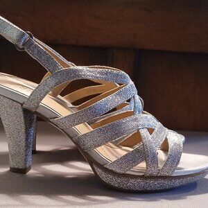 Silver strappy dress shoes